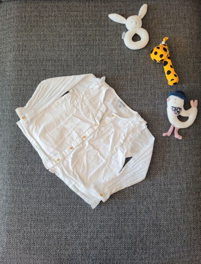 Blouse manches longues à plumetis fille 3 ans - photo numéro 2
