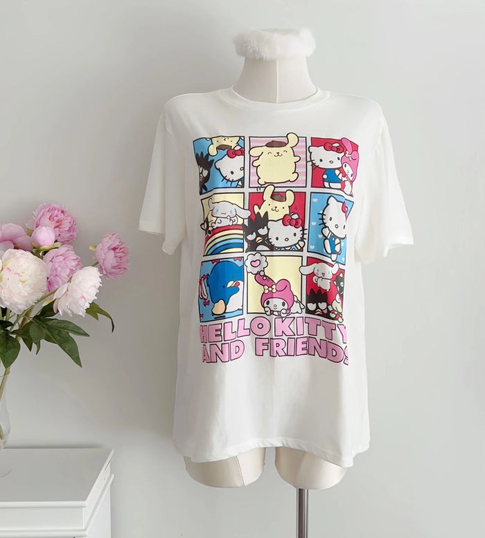 Top T-shirt style Oversize Sanrio Family Hello Kitty Melody Cinnamoroll Pompompurin - photo numéro 3