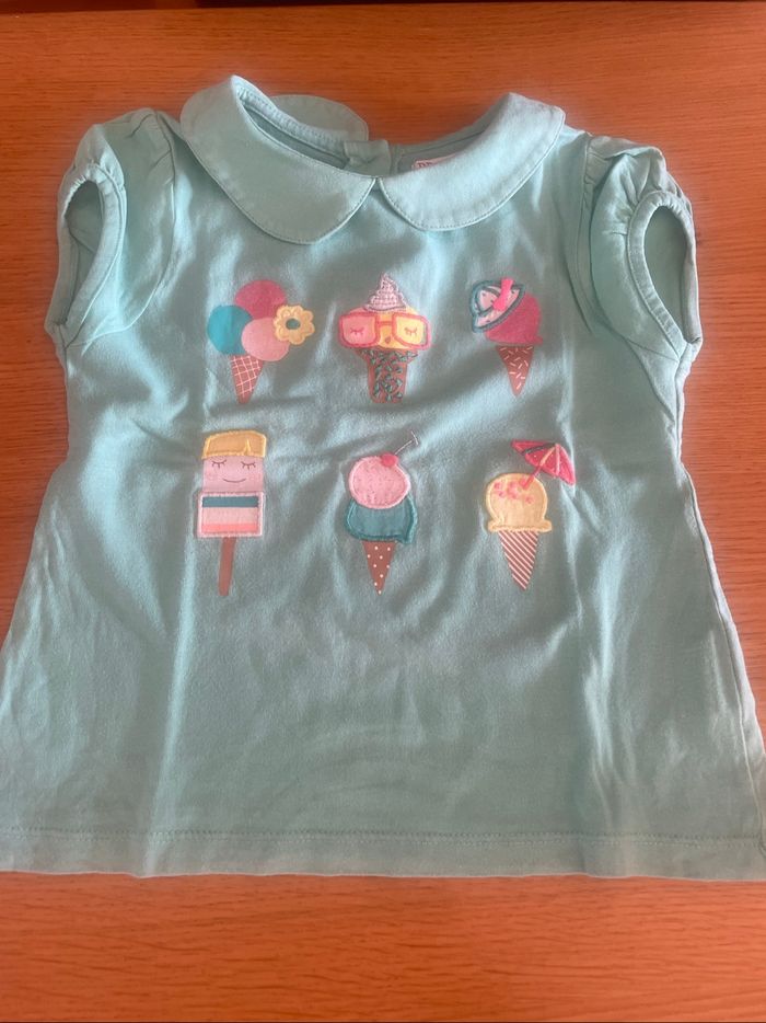 Lot t-shirt et blouses manches courtes fille 18 mois - photo numéro 9