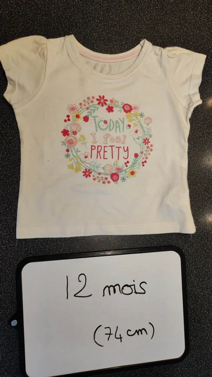 t-shirt à manches courtes + jupe taille 12 mois - photo numéro 5