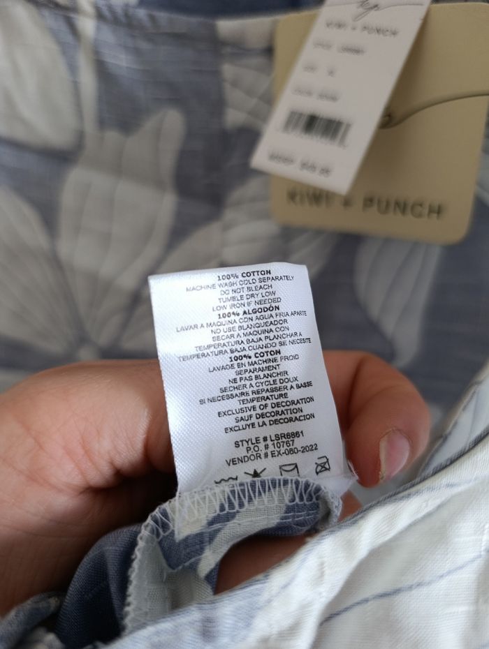 Combishort Salopette short d'été fleurie Kiwi+punch - photo numéro 9