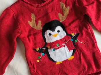Pull Noel hiver mixte pingouin