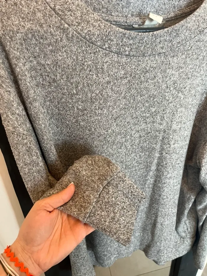Pull sweat gris Chiné - photo numéro 6