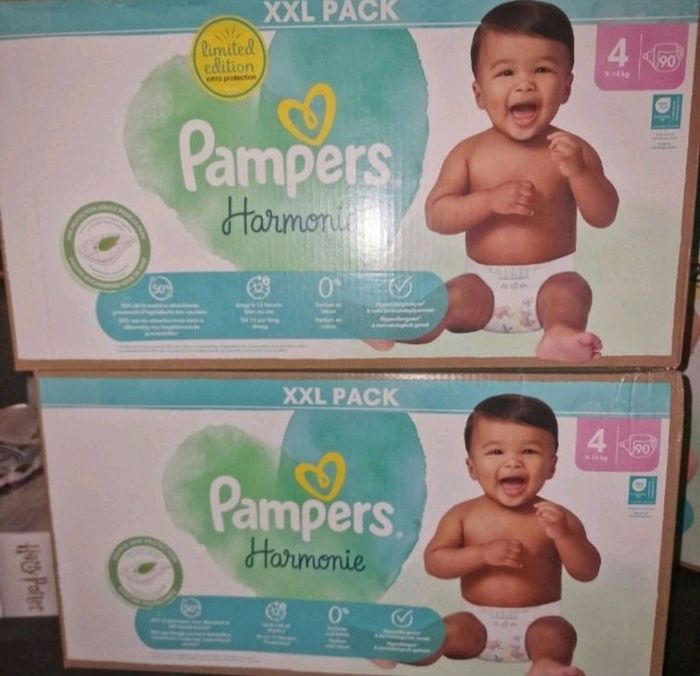 2 carton couche pampers harmonie taille 4 180 couches