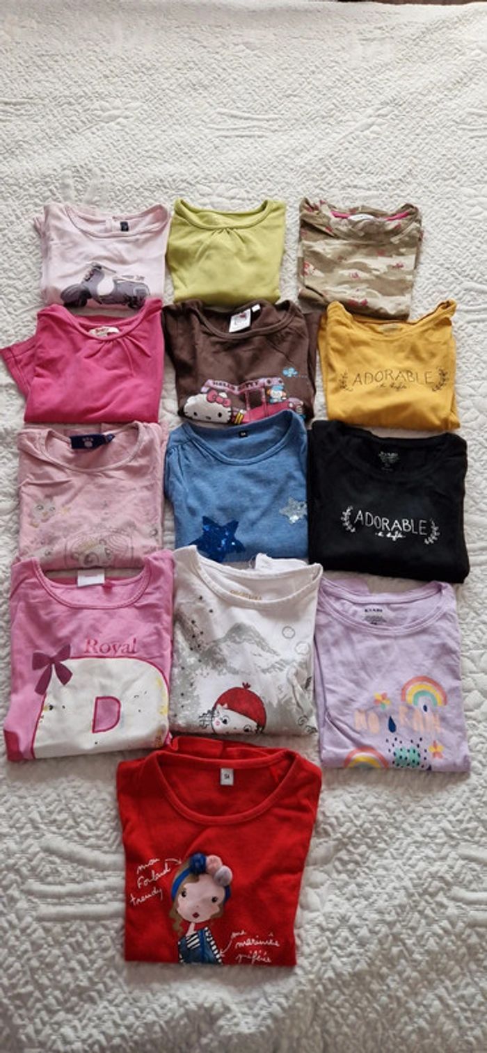 Lot de 13 t-shirts manches longues fille 5 ans