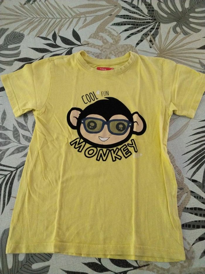 Tee shirt jaune singe Tissaia 10 ans