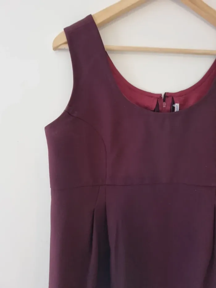 Robe droite bordeaux vintage - photo numéro 2