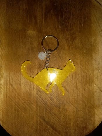 Porte clé chat résine epoxy