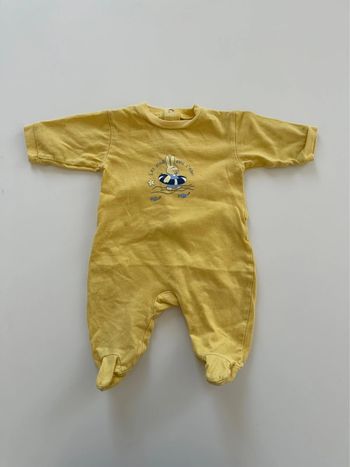 Pyjama bébé jaune en coton - 1 mois