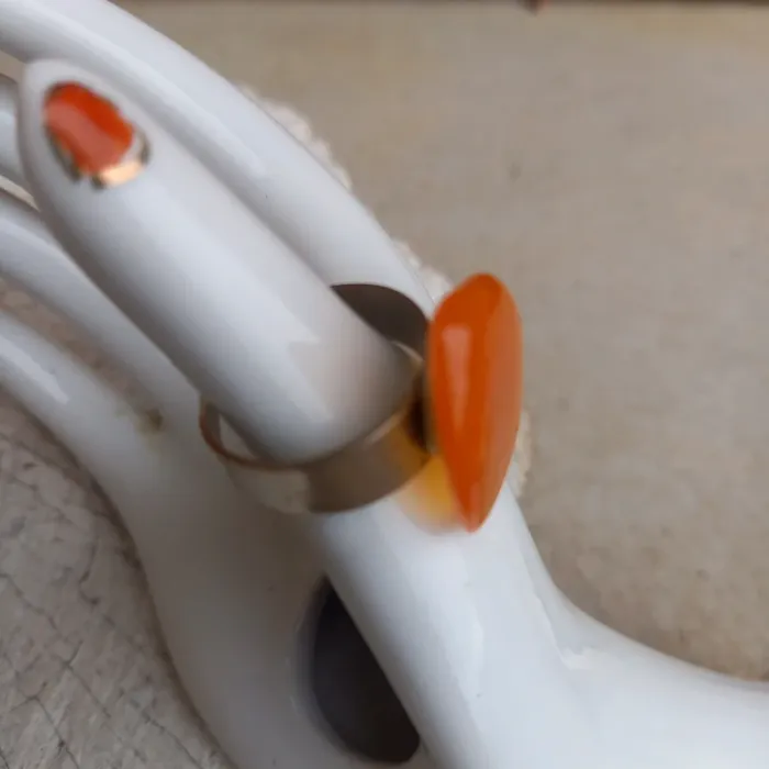 Bague vintage orangé ajustable - photo numéro 2