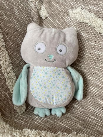 Peluche doudou 21cm Arthur et Lola hiboux bleu et gris étoile très bon état