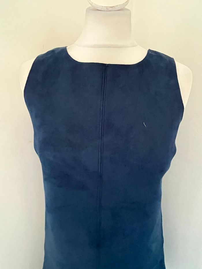 Robe bleue daim doux mango S neuve - photo numéro 3