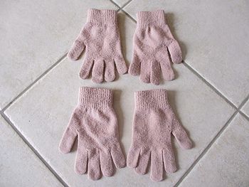 Lot de 2 paires de gants en laine rose pâle fille Kiabi