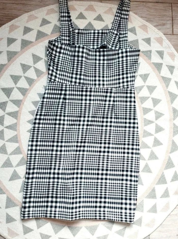 Robe chasuble boutons - Tartan noir blanc - Pimkie - 36- Comme Neuve - photo numéro 8