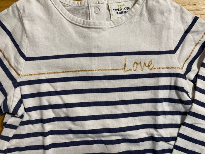 TAO T-shirt marin love Taille 18 mois - photo numéro 6