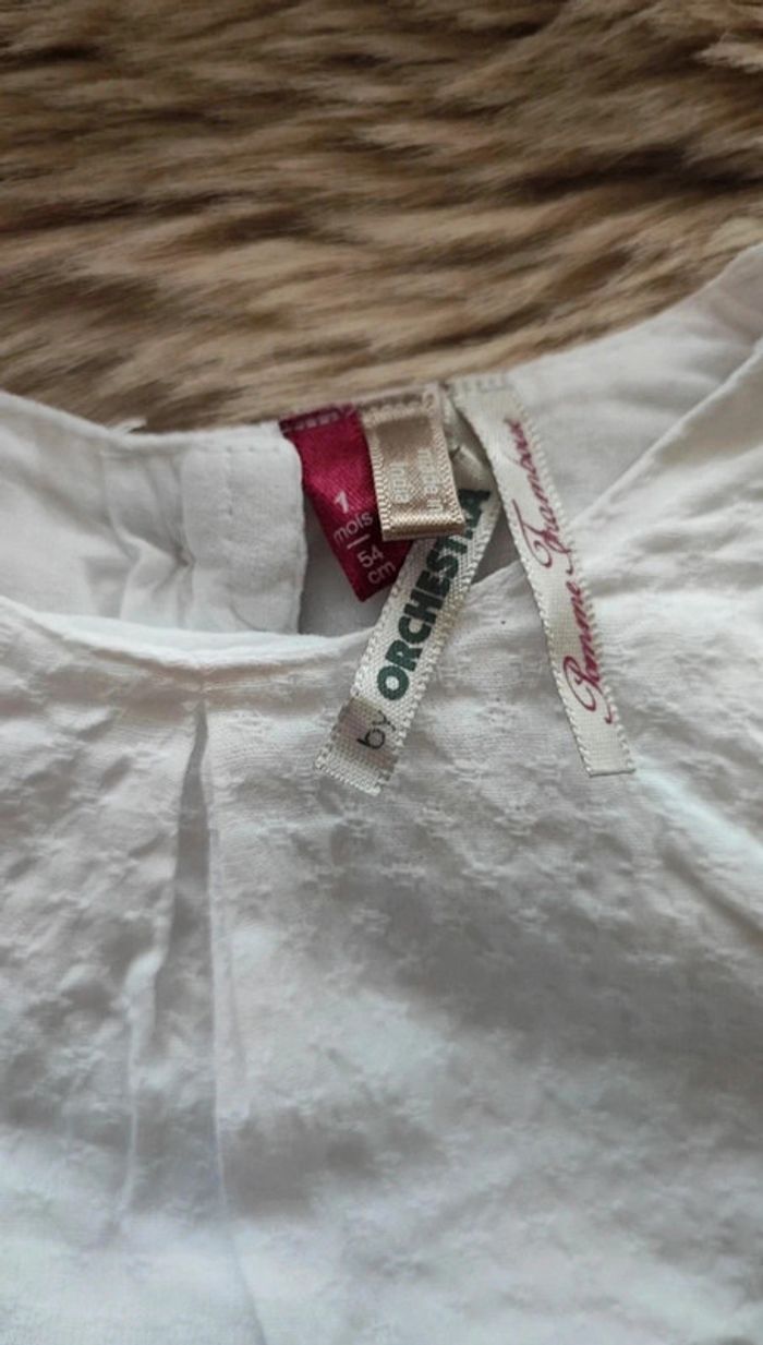 Robe body blanche bleu orchestra 1 mois - photo numéro 6