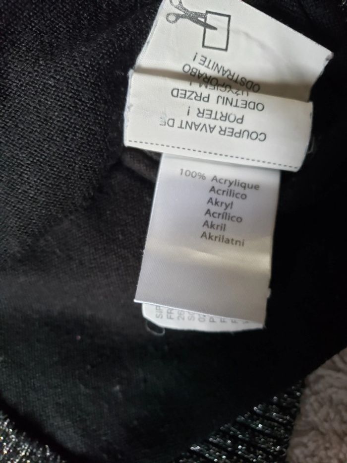 Pull fin noir étoile taille 12 ans - photo numéro 3