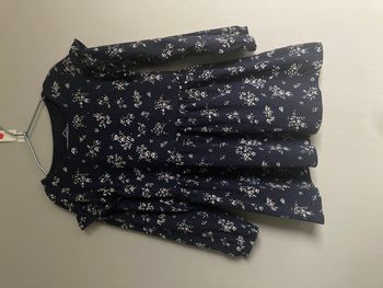 Robe tunique bleu marine Tex – Motifs fleuris – 6-7 ans