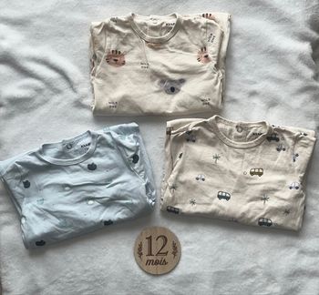 Lot 3 pyjama coton avec pied antidérapant