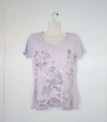 Tee-shirt vintage y2k col v femme