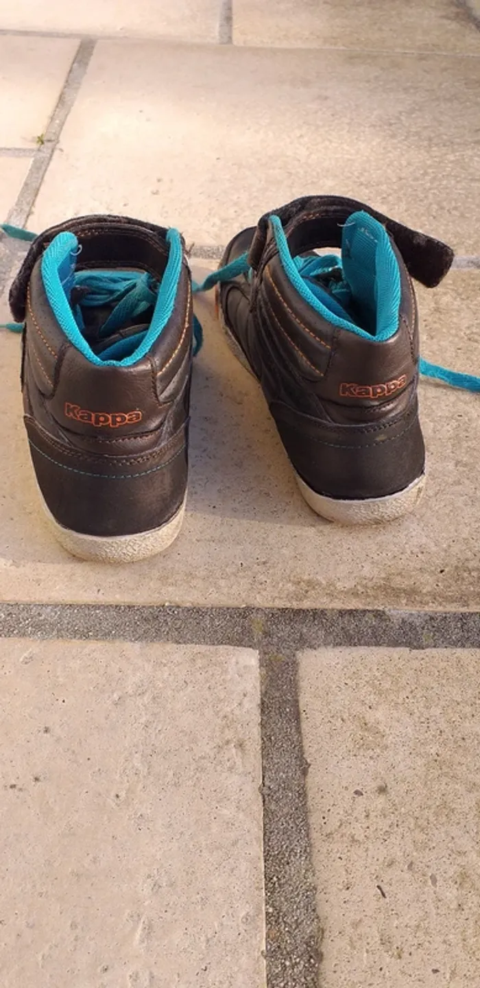 Baskets Kappa gris anthracite et bleu t.39 - photo numéro 2