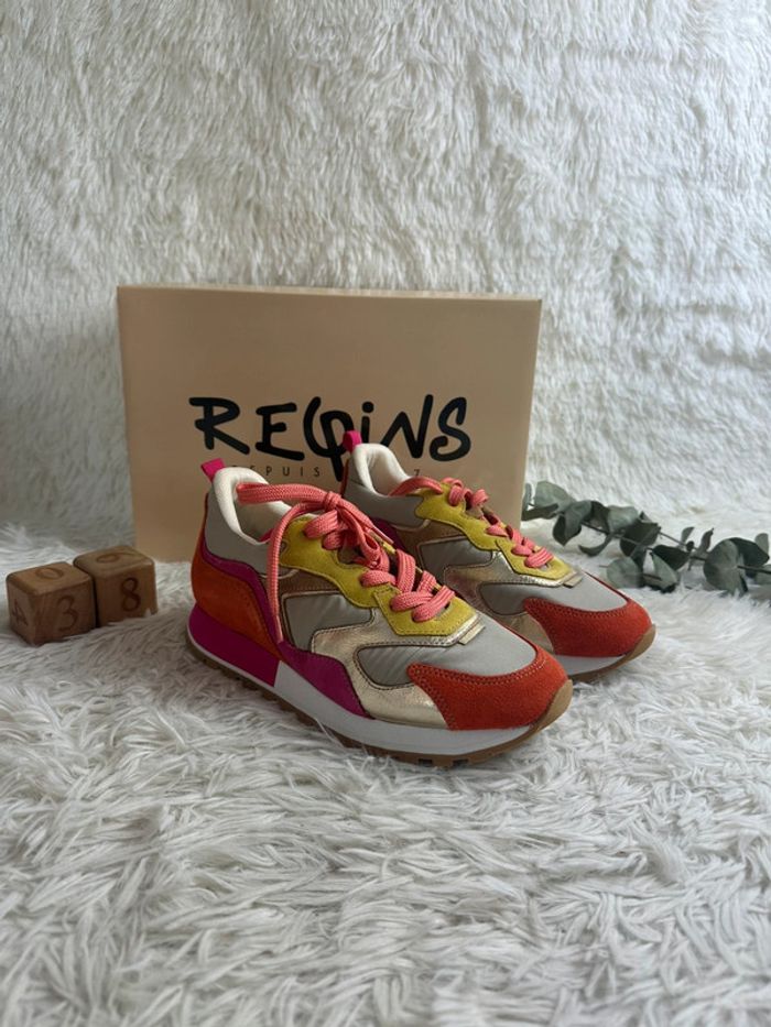 Paire de basket orange et fuchsia taille 38 Reqins