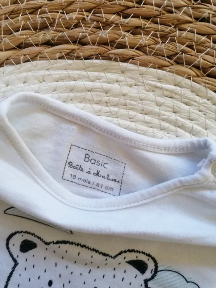 Tee-shirt manches longues blanc - Boîte à Malices - 18 mois - photo numéro 2