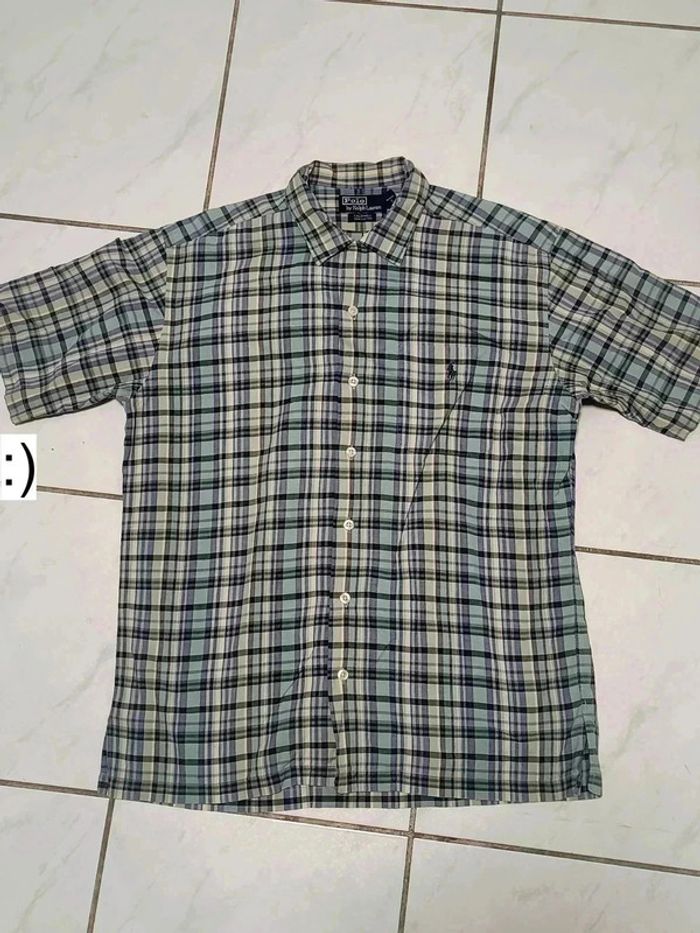 Chemise vintage Ralph Lauren Polo – modèle Caldwell – carreaux verts, bleus et beiges – Y2K - photo numéro 8