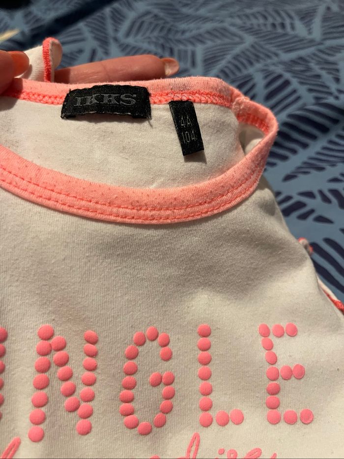 Pyjama IKKS short et débardeur blanc et rose T.4 ans - photo numéro 2
