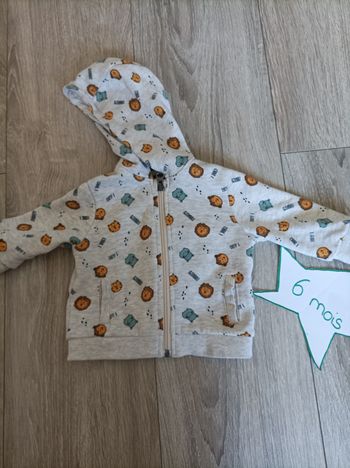 Veste à capuche 6 mois grise