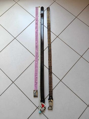 Lot de 3 ceintures femme comme rose et noir