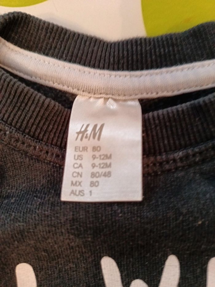 Pull + tee-shirt H&M Primark 9/12 mois - photo numéro 2