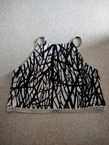 Croc top noir et blanc Missguided neuf