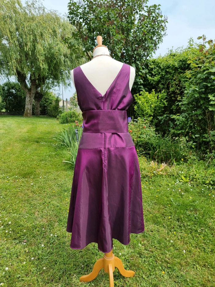 Superbe robe de cérémonie violet satiné * T40 * - photo numéro 4