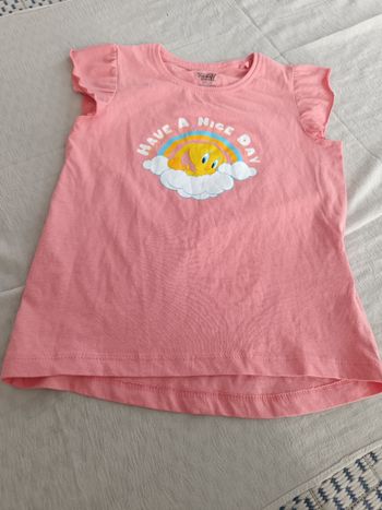 T-shirt TiTi/Tweety Rose Manche Courte Fille 6-8 Ans