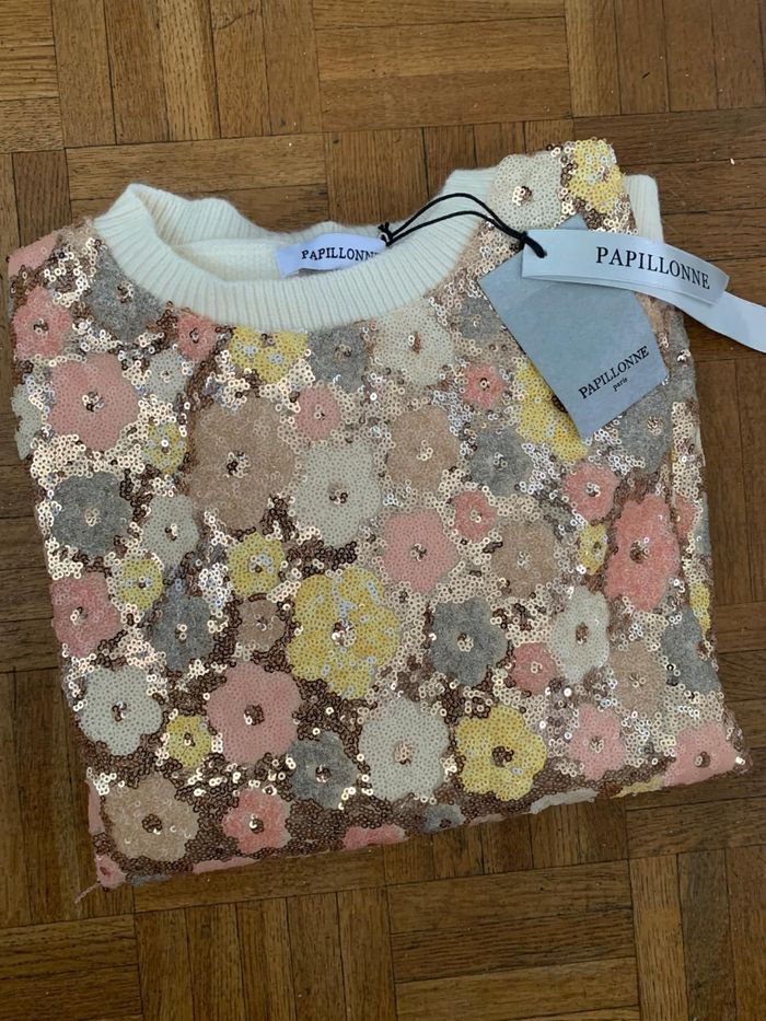 Pull d'hiver 💫💠bi-matière effet vintage - photo numéro 2