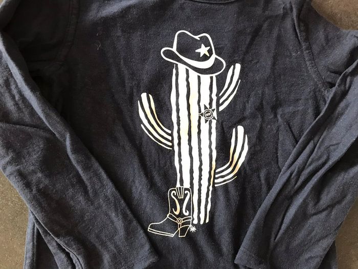 T shirt 3-4 ans Okaidi manches longues Cactus réversible - photo numéro 2