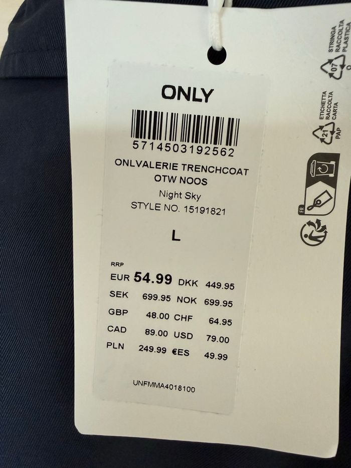 Trench ONLY – Taille L – Neuf avec étiquette – Bleu marine - photo numéro 8