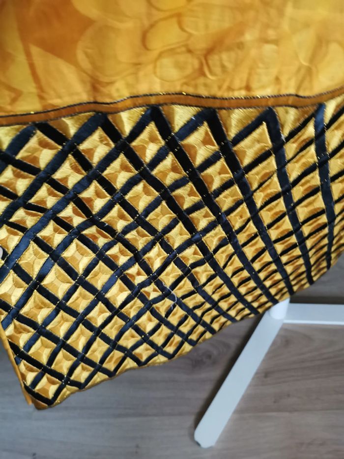 Ensemble jupe et blouse éthnique jaune moutarde pour femme - photo numéro 4