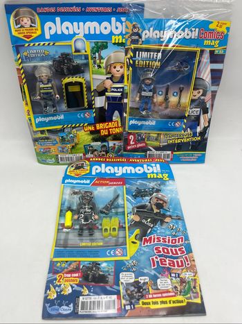 Lot de 3 magazines livres d'activité Playmobil Police Neuf