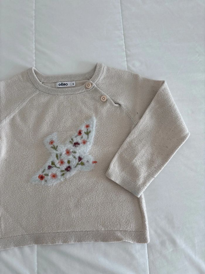 Pull beige Gemo pour petite fille - photo numéro 2