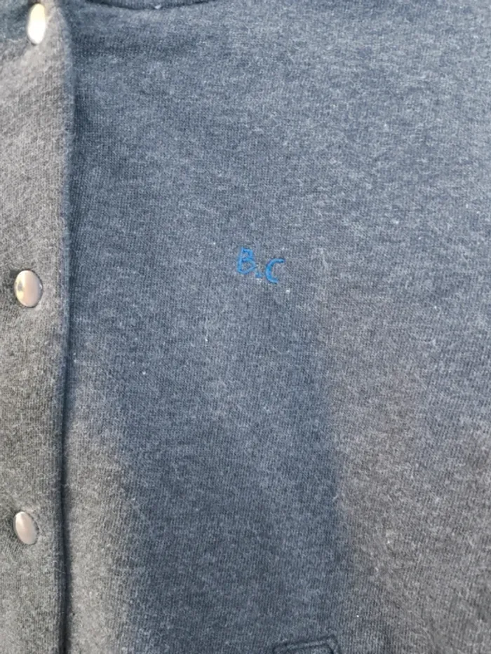Veste gris foncé/bleu à pression 24 mois - photo numéro 2