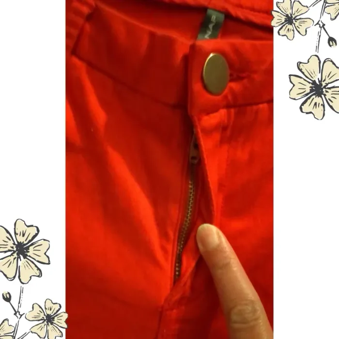 Jean corail rouge femme NafNaf, taille 36, taille basse - photo numéro 11