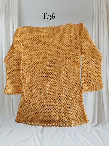 Haut crocheté. Tunique manche longue-T.36