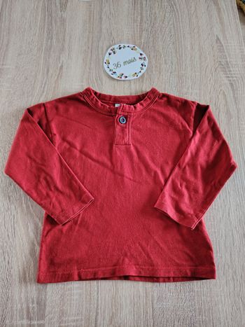 T-shirt Rouge bébé garçon 36mois petit bateau tbe
