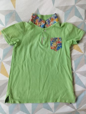 Polo Okaïdi customisé avec du Liberty 8 ans