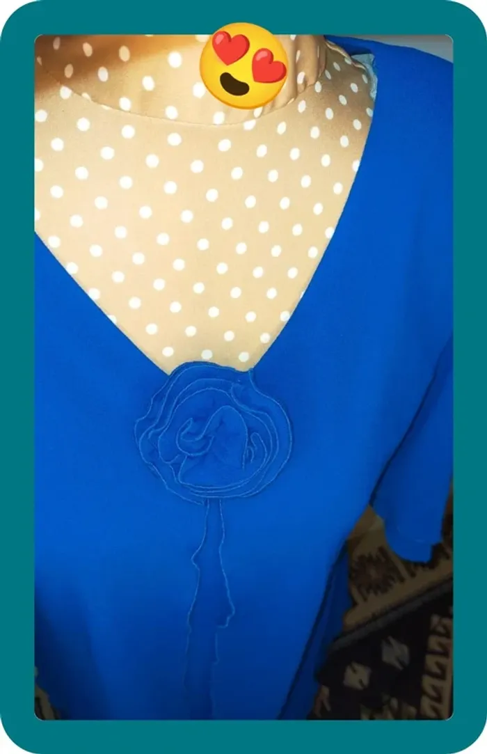 Robe de soirée vintage femme, Cattiva, bleu flamboyant, taille M - photo numéro 8