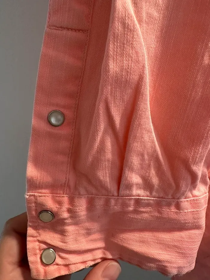 Chemise Hollister rose corail L – casual chic 100% coton - photo numéro 5
