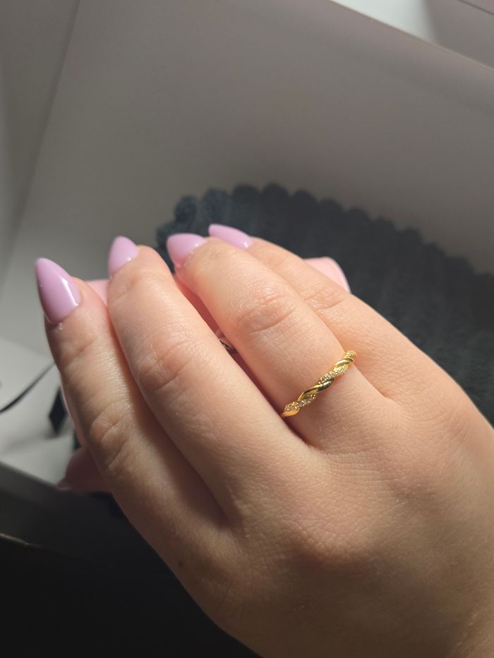 Bague en argent + plaqué or 24k