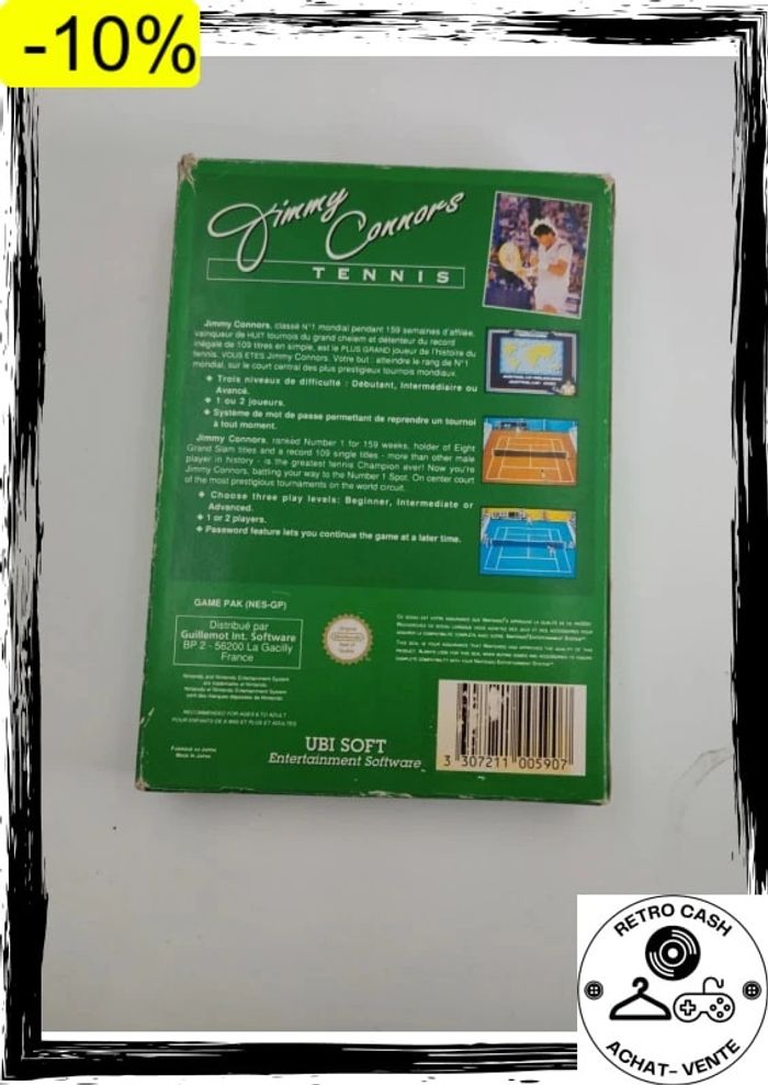 Nintendo NES Jimmy Connors Tennis fra complet - photo numéro 7